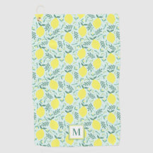 Lemon botanische monogram golfhanddoek