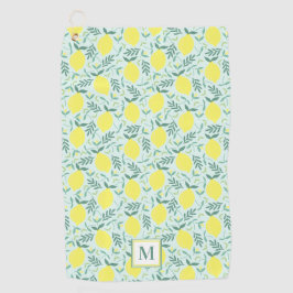 Lemon botanische monogram golfhanddoek