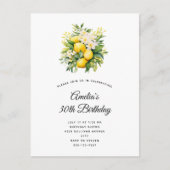 Lemon Bouquet with White Blossoms Birthday Briefkaart (Voorkant)