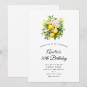 Lemon Bouquet with White Blossoms Birthday Kaart (Voorkant / Achterkant)