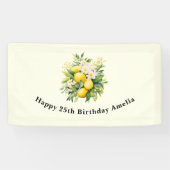 Lemon Bouquet with White Blossoms Birthday Spandoek (Horizontaal)
