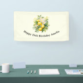 Lemon Bouquet with White Blossoms Birthday Spandoek (Beurs)