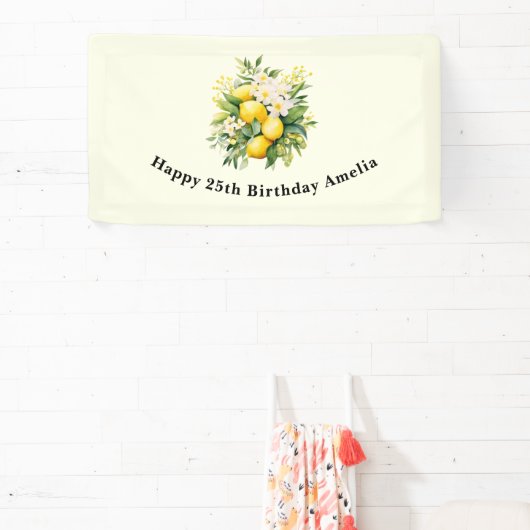 Lemon Bouquet with White Blossoms Birthday Spandoek (Insitu)