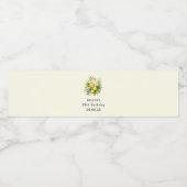 Lemon Bouquet with White Blossoms Birthday Waterfles Etiket (Enkel label)