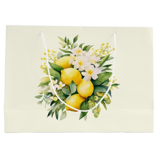 Lemon Bouquet with White Blossoms Groot Cadeauzakje (Achterkant)
