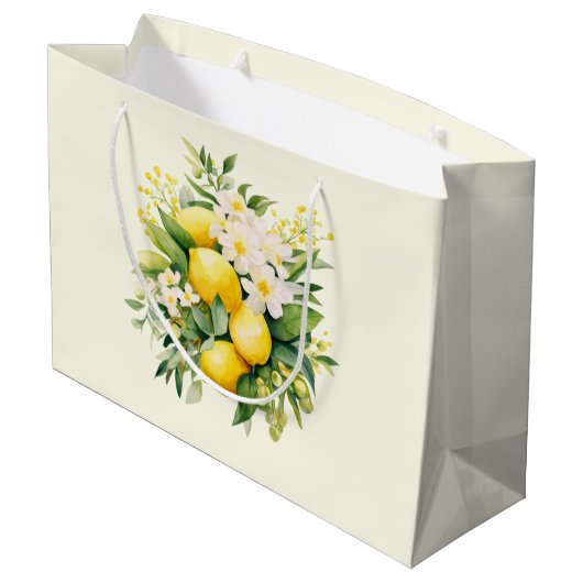 Lemon Bouquet with White Blossoms Groot Cadeauzakje (Achterkant Gekanteld)
