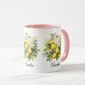 Lemon Bouquet with White Blossoms Mok (Voorkant rechts)