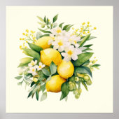 Lemon Bouquet with White Blossoms Poster (Voorkant)
