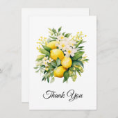 Lemon Bouquet with White Blossoms Thank You Bedankkaart (Voorkant / Achterkant)