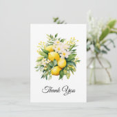 Lemon Bouquet with White Blossoms Thank You Bedankkaart (Staand voorkant)