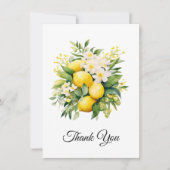 Lemon Bouquet with White Blossoms Thank You Bedankkaart (Voorkant)