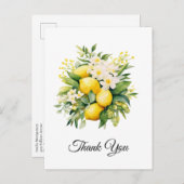 Lemon Bouquet with White Blossoms Thank You Briefkaart (Voorkant / Achterkant)