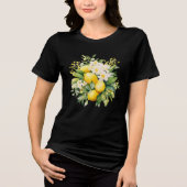Lemon Bouquet with White Blossoms Tri-Blend Shirt (Voorkant)