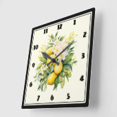 Lemon Bouquet with White Blossoms Vierkante Klok (Hoek)