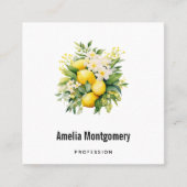 Lemon Bouquet with White Blossoms Vierkante Visitekaartje (Voorkant)