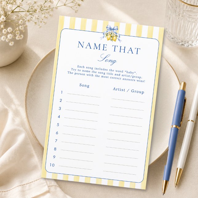 Lemon Bow Neutrale Baby Shower 'Name That Song' Sp (Creator heeft geüpload)