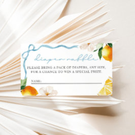 Lemon & Bows Baby Shower Diaper Raffle Entry Informatiekaartje