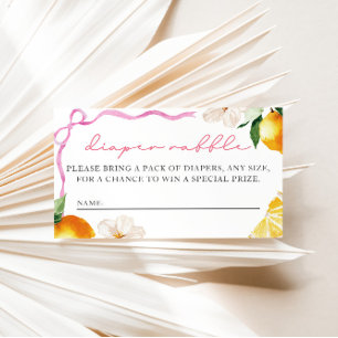 Lemon & Bows Baby Shower Luiers Raffel Invoer Informatiekaartje