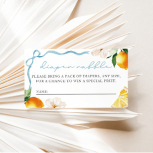 Lemon & Bows Baby Shower Luiers Raffel Invoer Informatiekaartje