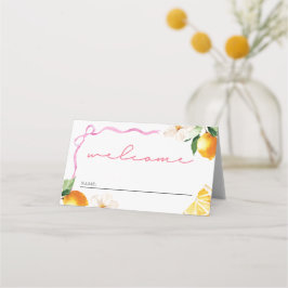 Lemon & Bows Baby Shower Plaatskaart Plaatskaartje