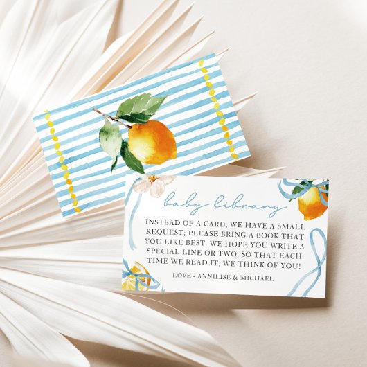 Lemon & Bows Boys Boeken voor Baby Bibliotheek Informatiekaartje