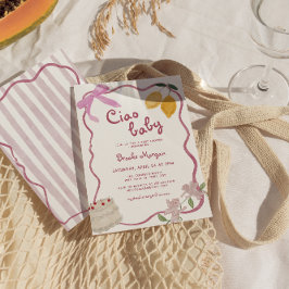 Lemon Bows Girls Baby shower Uitnodiging