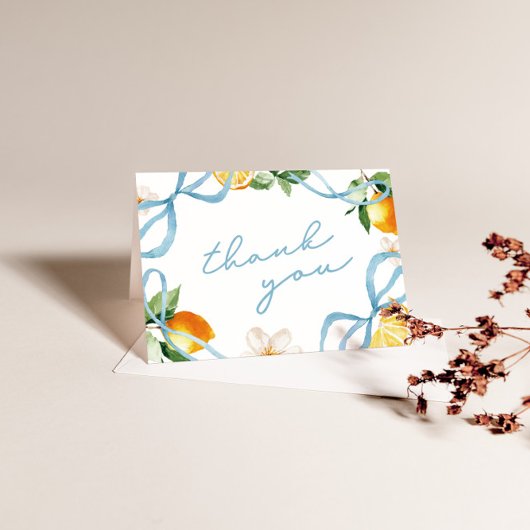 Lemon & Bows Whimsical Boys Baby Shower Bedankkaart