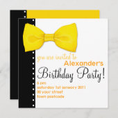 Lemon BowTie Birthday Uitnodiging (Voorkant / Achterkant)