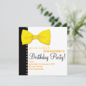 Lemon BowTie Birthday Uitnodiging (Staand voorkant)