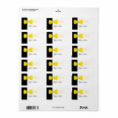 Lemon BowTie Bookplate Sticker Label (Full Sheet)