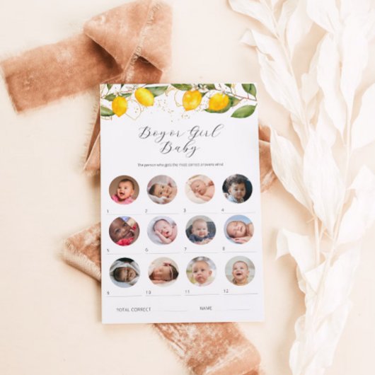 Lemon Boy of Meisje Baby shower Spel