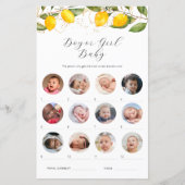 Lemon Boy of Meisje Baby shower Spel (Voorkant)