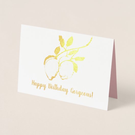 Lemon Branch Botanical Birthday Real Folie Card Folie Kaarten (Voorkant)