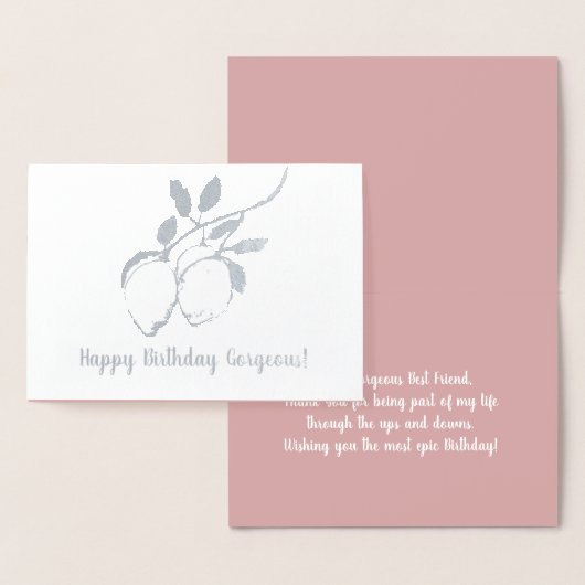 Lemon Branch Botanical Birthday Real Folie Card Folie Kaarten (Display)