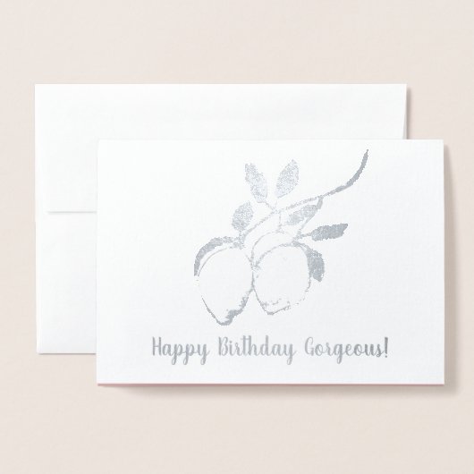 Lemon Branch Botanical Birthday Real Folie Card Folie Kaarten (Voorkant met envelop)