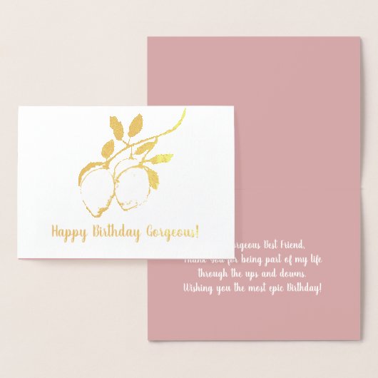 Lemon Branch Botanical Birthday Real Folie Card Kaarten (Display)