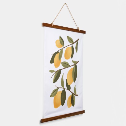 Lemon Branch Botanical Citrus Home Decor Hangend Wandkleed (Gebogen)