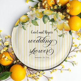 Lemon Branch Mediterraan Zomer Trouwdouche Papieren Bordje