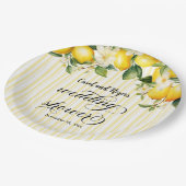 Lemon Branch Mediterraan Zomer Trouwdouche Papieren Bordje (Gekanteld)