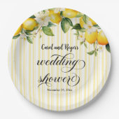 Lemon Branch Mediterraan Zomer Trouwdouche Papieren Bordje (Voorkant)
