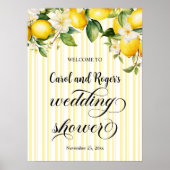 Lemon Branch Mediterraan Zomer Trouwdouche Poster (Voorkant)