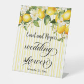 Lemon Branch Mediterraan Zomer Trouwdouche Reclamebord Met Voetstuk (Voorkant)