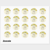 Lemon Branch Mediterraan Zomer Trouwdouche Ronde Sticker (Vel)