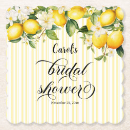 Lemon Branch Mediterraan Zomer Vrijgezellenfeest Kartonnen Onderzetters