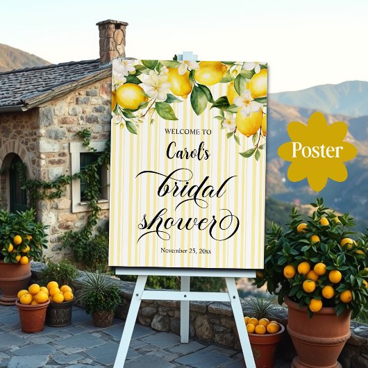 Lemon Branch Mediterraan Zomer Vrijgezellenfeest Poster