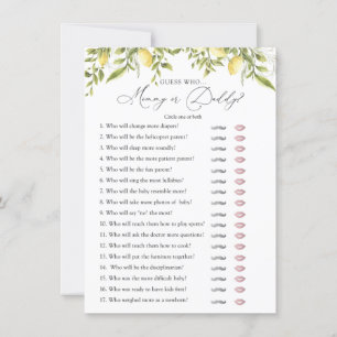 Lemon Branches Baby Raad wie douche spel Kaart