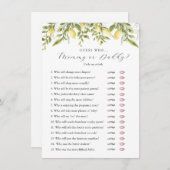 Lemon Branches Baby Raad wie douche spel Kaart (Voorkant / Achterkant)