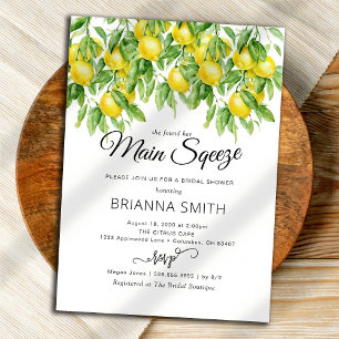 Lemon Branches Bridal Shower-uitnodiging Kaart