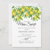 Lemon Branches Bridal Shower-uitnodiging Kaart (Voorkant)