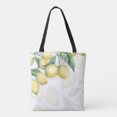 Lemon Branches White & Yellow Country Robuuste afb Tote Bag (Achterkant)